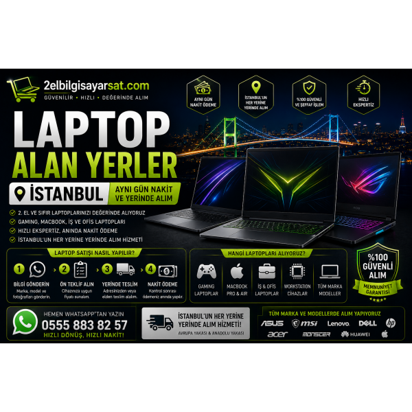 Acil Laptop Satışı İstanbul | Yerinde Alım ve Aynı Gün Nakit Ödeme