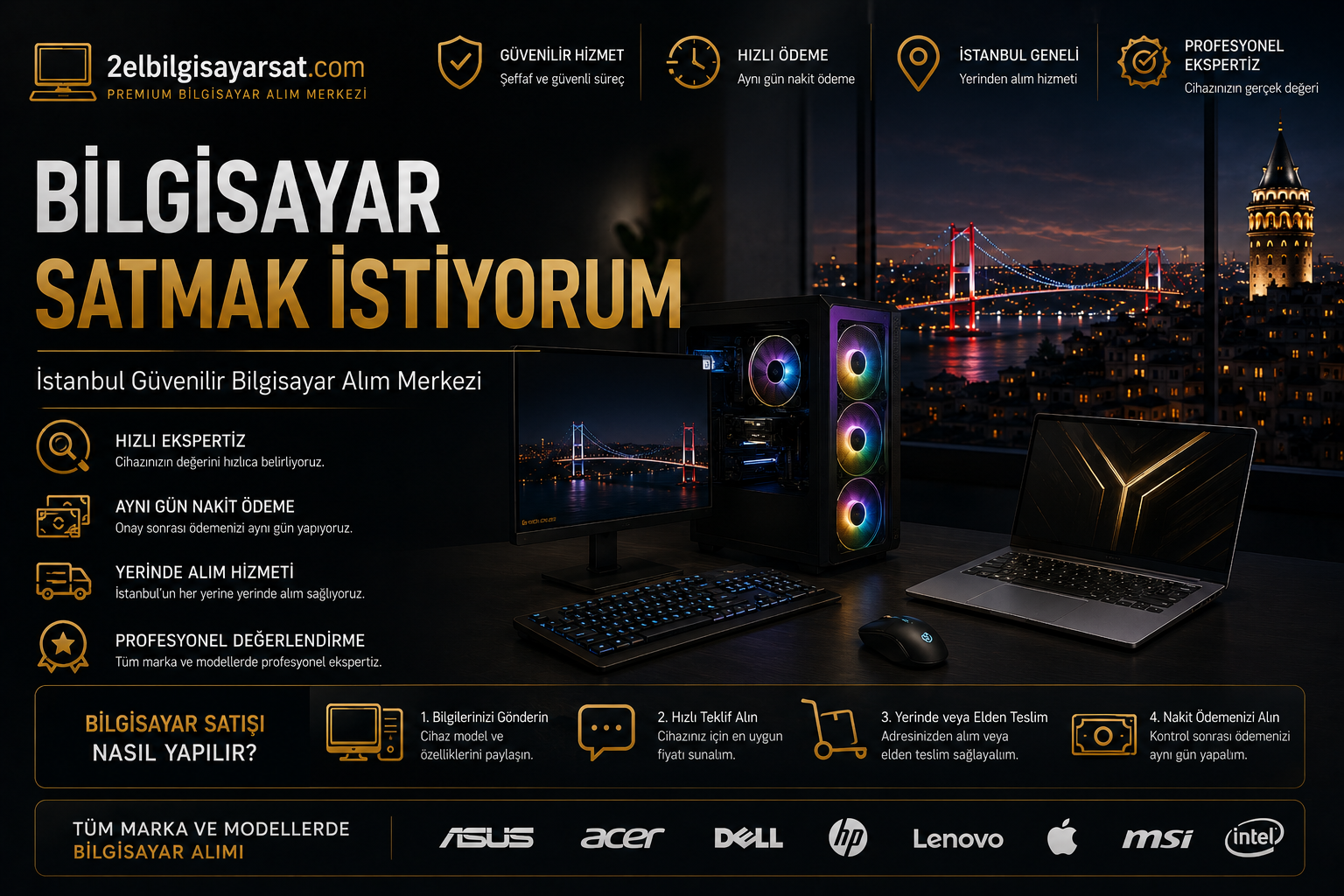  İstanbul Bilgisayar Alım Hizmeti | Aynı Gün Nakit Ödeme 