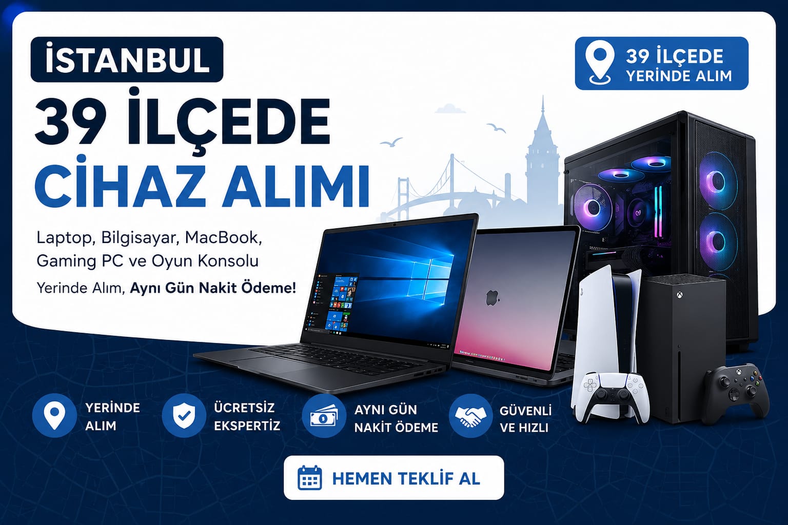 İstanbul 39 İlçede Cihaz Alımı